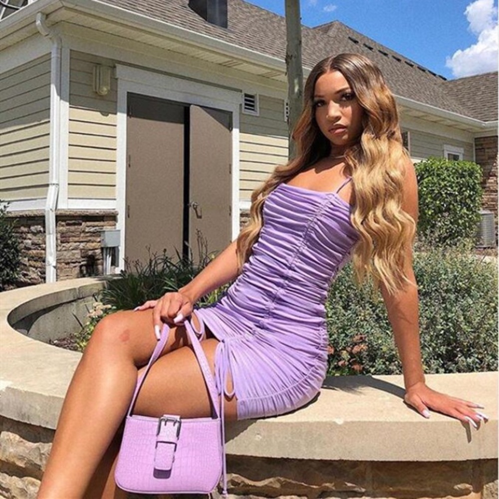 Purple Ruched Dress